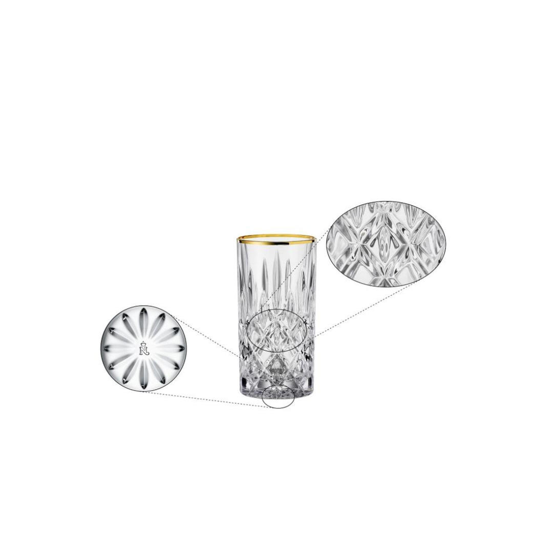 NACHTMANN NOBLESSE GOLD LONG DRINK GLASS (2 PACK) 39.5CL