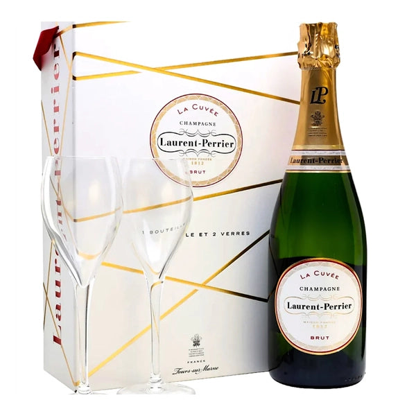 LAURENT-PERRIER LA CUVEE BRUT 75CL WITH GLASSES