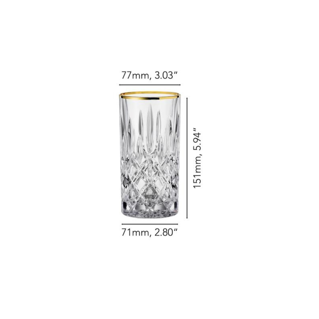 NACHTMANN NOBLESSE GOLD LONG DRINK GLASS (2 PACK) 39.5CL