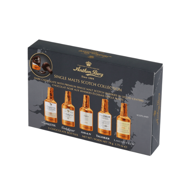 ANTHON BERG SINGLE MALTS SCOTCH COLLECTION PRALINES -  5pcs