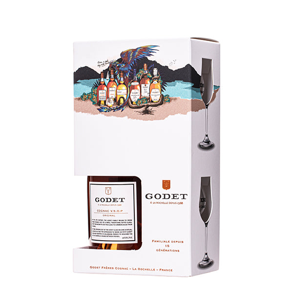 GODET COGNAC VSOP 70CL (GLASS GIFT PACK)