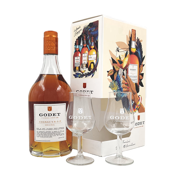 GODET COGNAC VSOP 70CL (GLASS GIFT PACK)