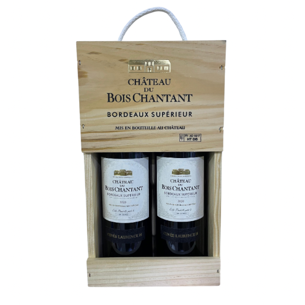 CHATEAU DU BOIS CHANTANT BORDEAUX SUPERIEUR WOODEN BOX 2x 75CL FRANCE