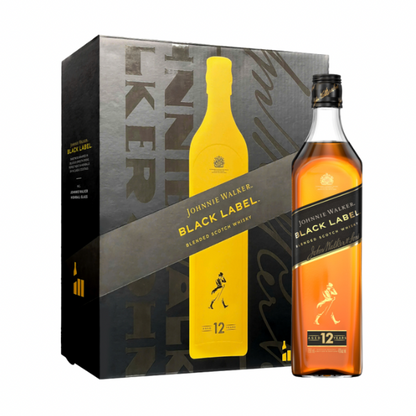 JW BLACK LABEL 75CL + 2 BRANDED ORIGINAL HIGHBALL GLASSES