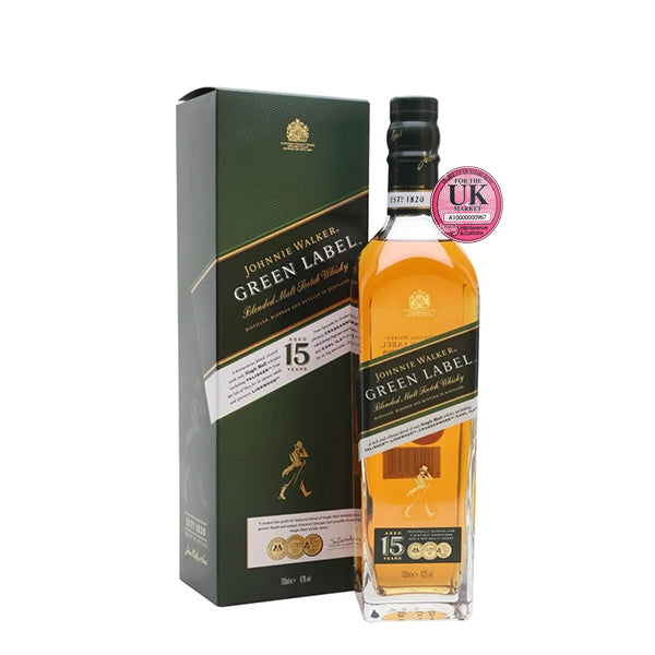 JW GREEN LABEL 70CL [UK STAMP] جووني ووكر گرين ليبل ٧٠٠مل (المملكة المتحدة)