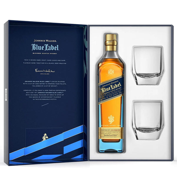 JW BLUE LABEL- 70CL (WITH 2 CRYSTAL GLASS TUMBLER)