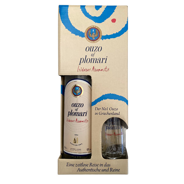 OUZO PLOMARI 1L (WITH GLASS)