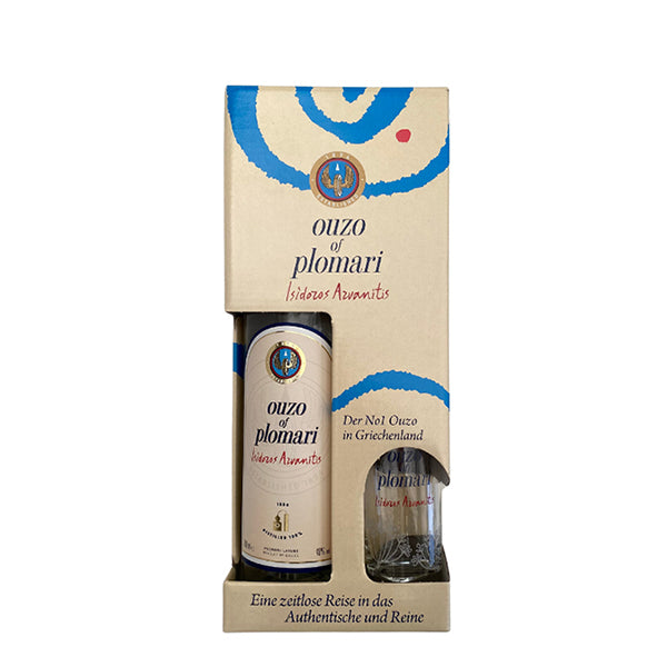 OUZO PLOMARI OUZO 70CL (WITH GLASS)