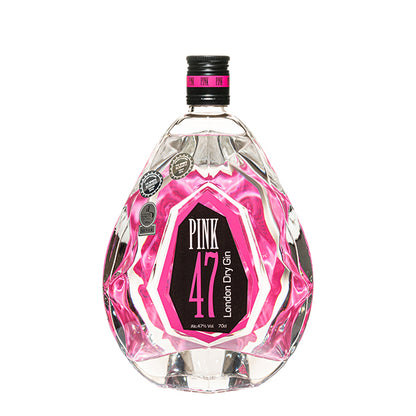 PINK 47 LONDON DRY GIN 70CL UK (WITH GLASS)